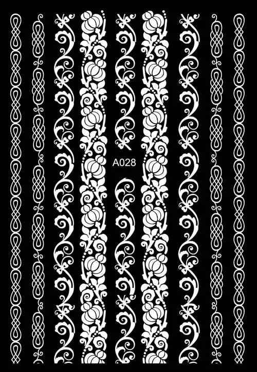 Black Wave Gold Stars White Line Nail Art Stickers Designs Manicure Sticker Back Glue Accessories for Nail Art Decoration Decals-Nail Inspo