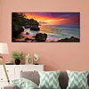 (US Local)Paint By Numbers Kit On Canvas DIY Oil Art Seaside Sunset Picture Home Wall Decor80x40cm