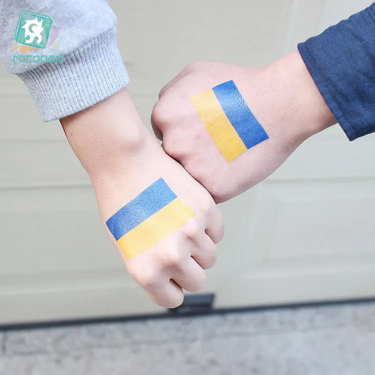 2018 Europe Cup Country Flags Sticker Body Waterproof Temporary Tattoo Flag Of Brazilian,Russian,Spain,Ukraine Face Tattoo