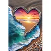 Love sunset beach - perce ronde peinture diamant-40 * 60cm (grande taille)