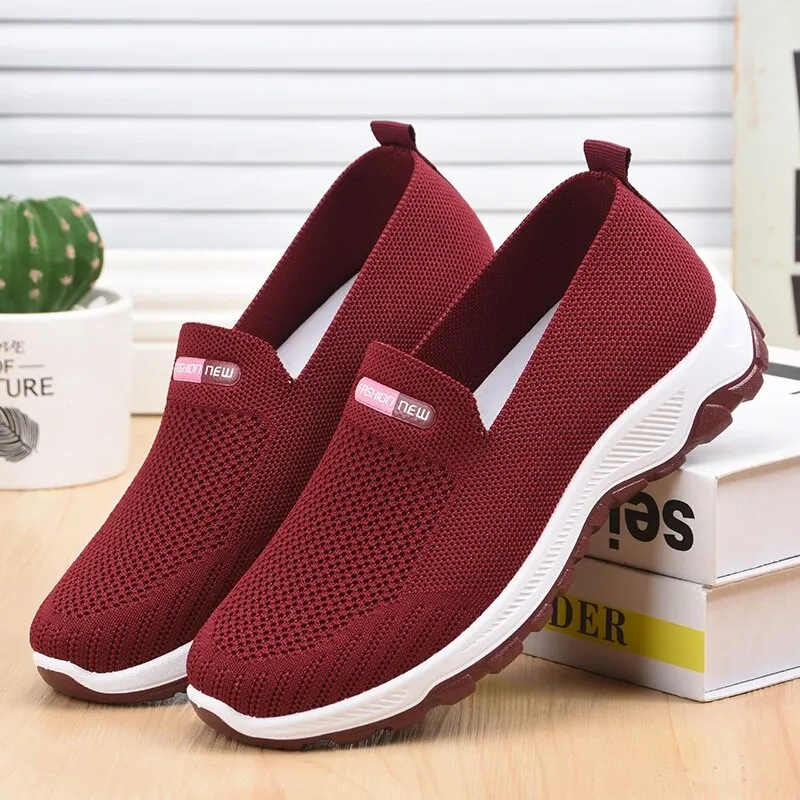 Breathable Sneakers Women Running Shoes Women  Light Mesh Flats Women's Sports Shoes Slip-on Female Loafers