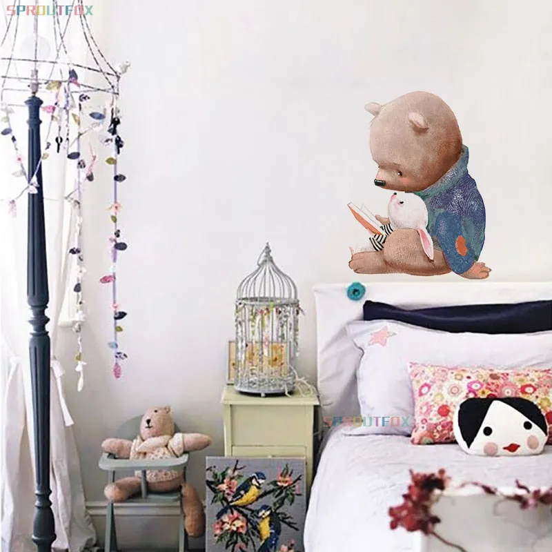 Bear 3D Wall Stickers Home Decor Living Room Decoration Wall Stickers For Kids Rooms Bathroom Children For Stickers Wall Bedroom