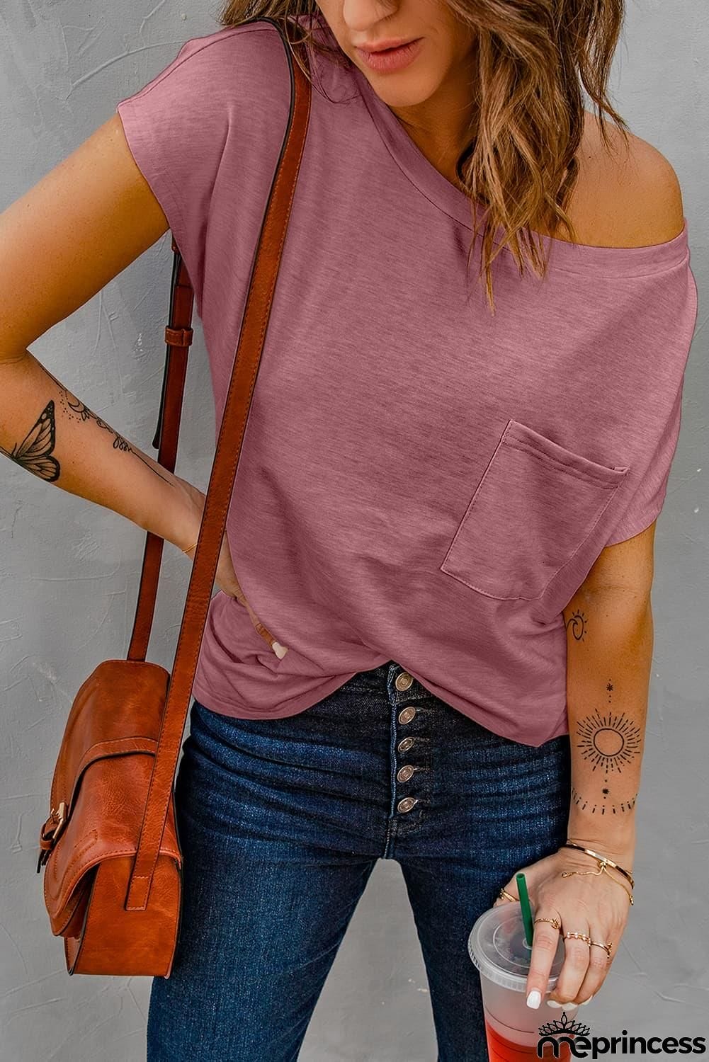 Capped Sleeve Round Neck T-Shirt