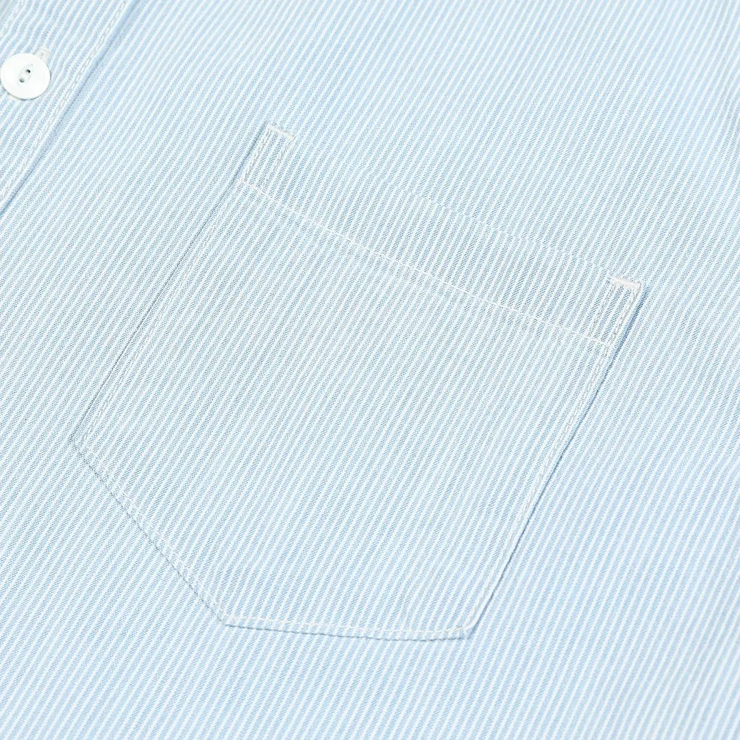 SIMWOOD 2021 Autumn Summer New Mandarin Collar Shirts Men 100% Cotton Vertical Pinstripe Texture Casual Shirts  SK130126