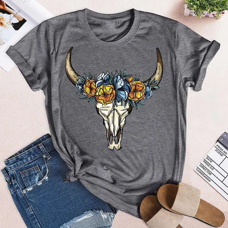 ANB - Bull skull Retro Tee-05789