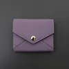 Short wallet made of top-grain cowhide, multi-functional color-blocked wallet, document holder, and card holder