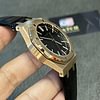 Audemars Piguet Royal Oak Rose Gold '50th Anniversary' with Black Dial and Leather Strap Super Clone