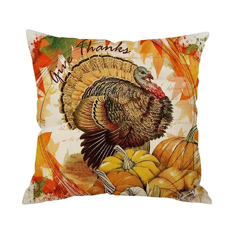 Thanksgiving Decor Turkey Throw Pillow