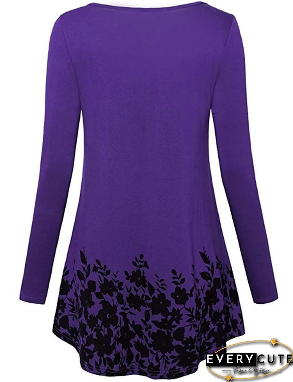 Women Autumn Fashion Floral Printed Tunics Women Basic Long Sleeve Casual Tops T-Shirt