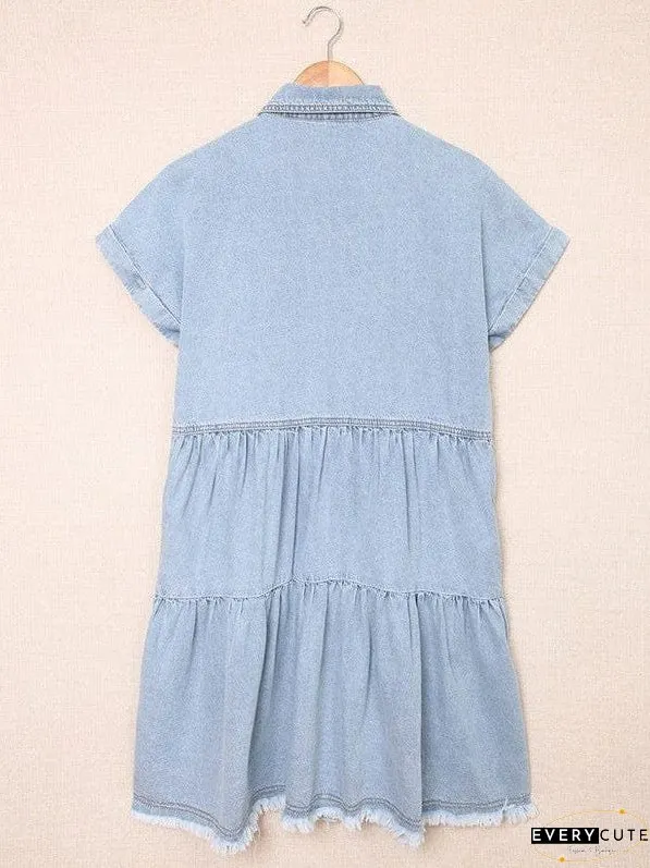Drop Shoulder Denim Dress