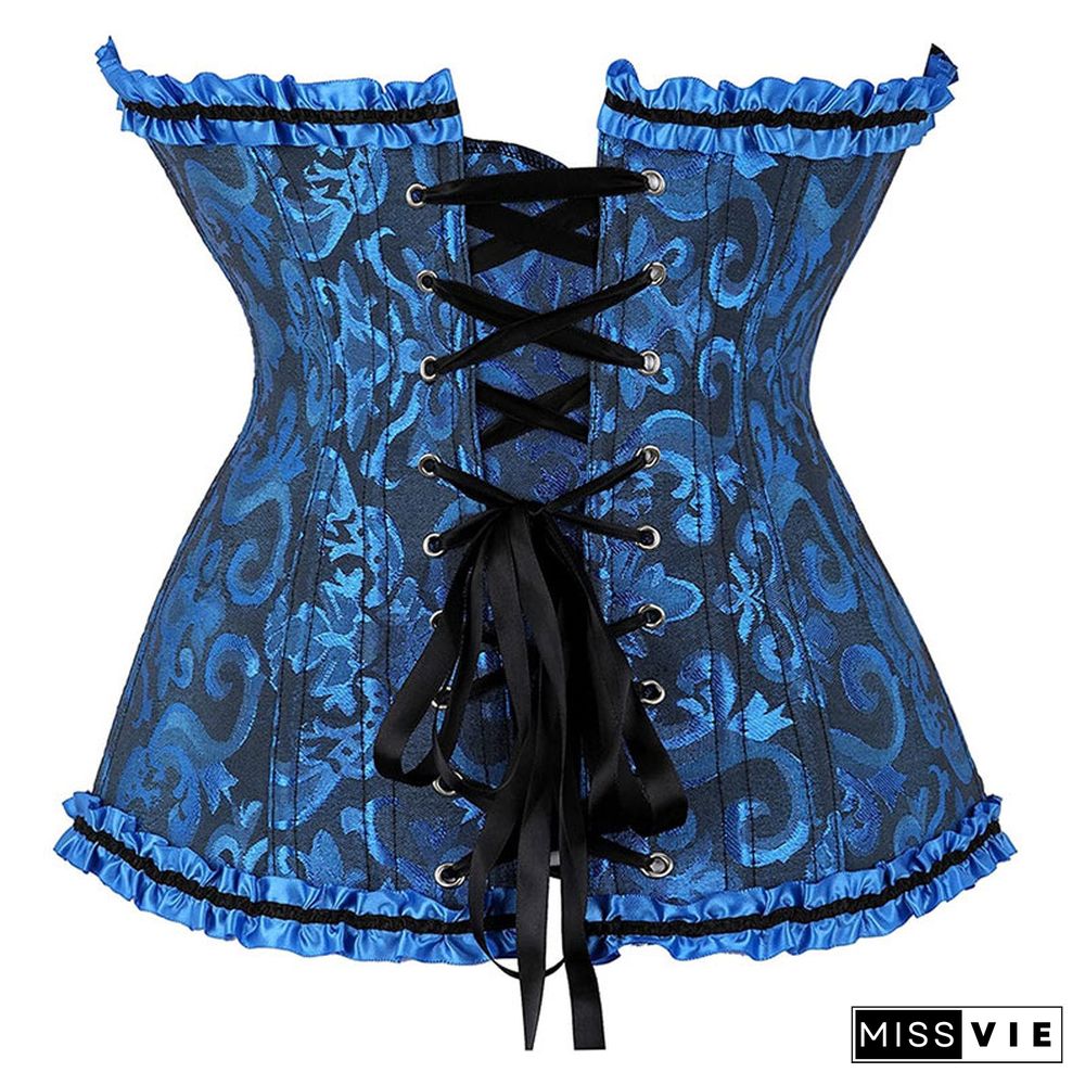 Button Front Bow-knot Sexy Corset Tops