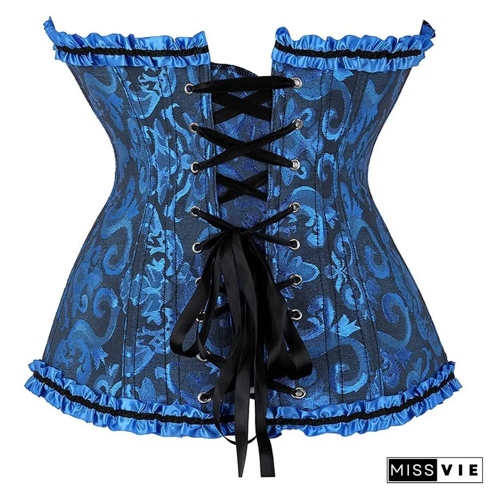 Button Front Bow-knot Sexy Corset Tops