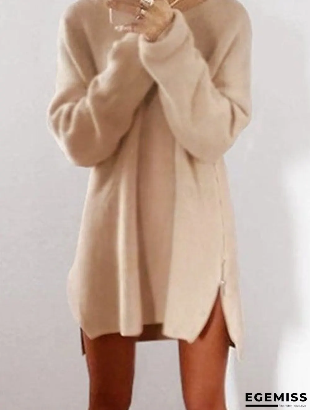 Casual Loose Zip Sweater Dress | EGEMISS