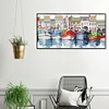 Multicolored Sailboat-14CT Stamped Cross Stitch 42*21cm/16.54*8.27in(Brand)