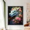 >SALE<Full Embroidery Eco-cotton Thread 11CT Print Flower Dragon Cross Stitch 50x60cm