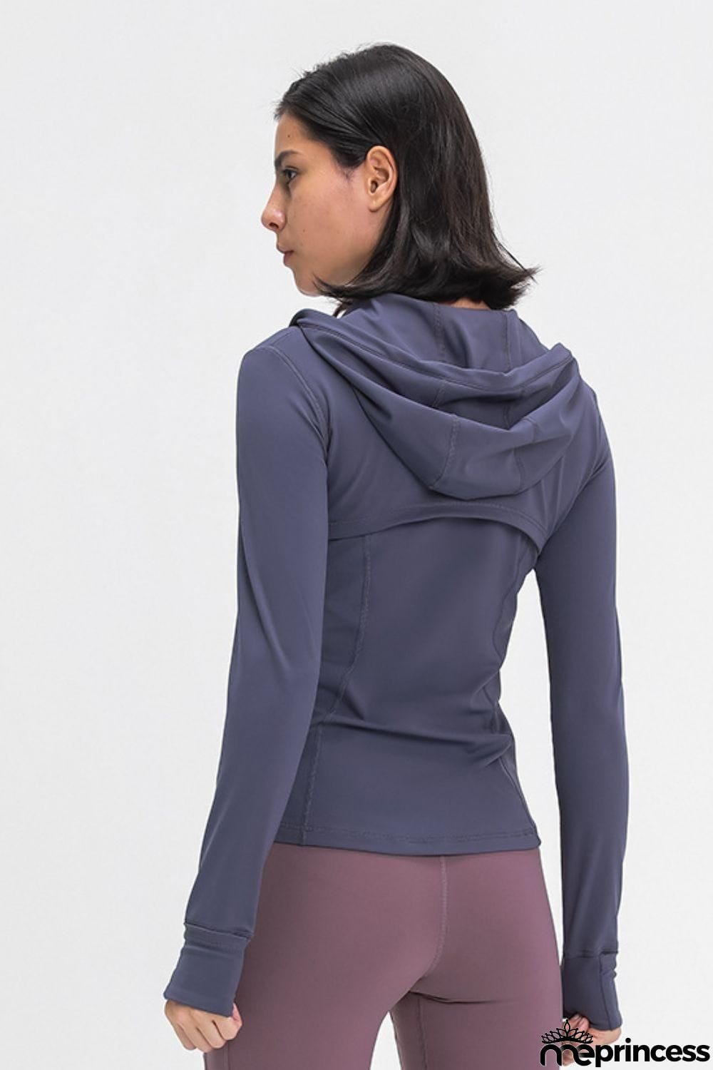 Zip Up Drawstring Detail Hooded Sports Jacket