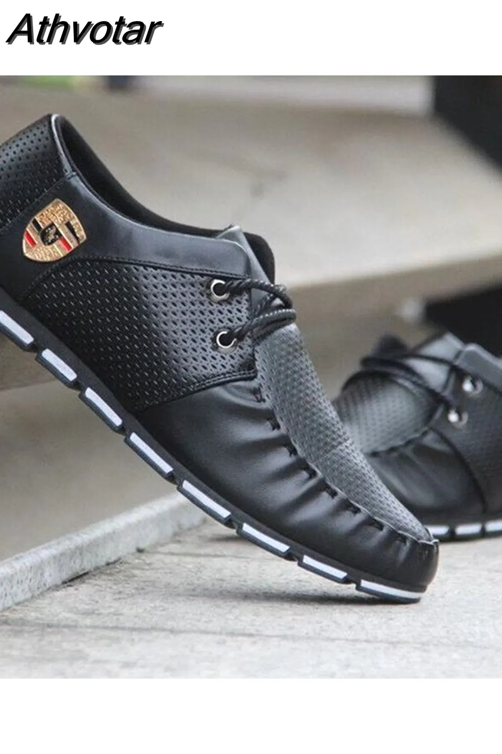 Athvotar New Fashion Men Loafers Men Leather Casual Shoes High Quality Adult Moccasins Men Driving Shoes Male Footwear Unisex 601-1