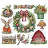 Christmas Wreath With Bunny-14CT Stamped Cross Stitch 51*44cm/20.08*17.32in