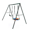 [US Local Warehouse] Swing Set Frame Rust Proof Outdoor Swing Stand Backyard Metal Hammock Stand Set Double Swinging Frame Set for Kindergarten Shopping Mall Park