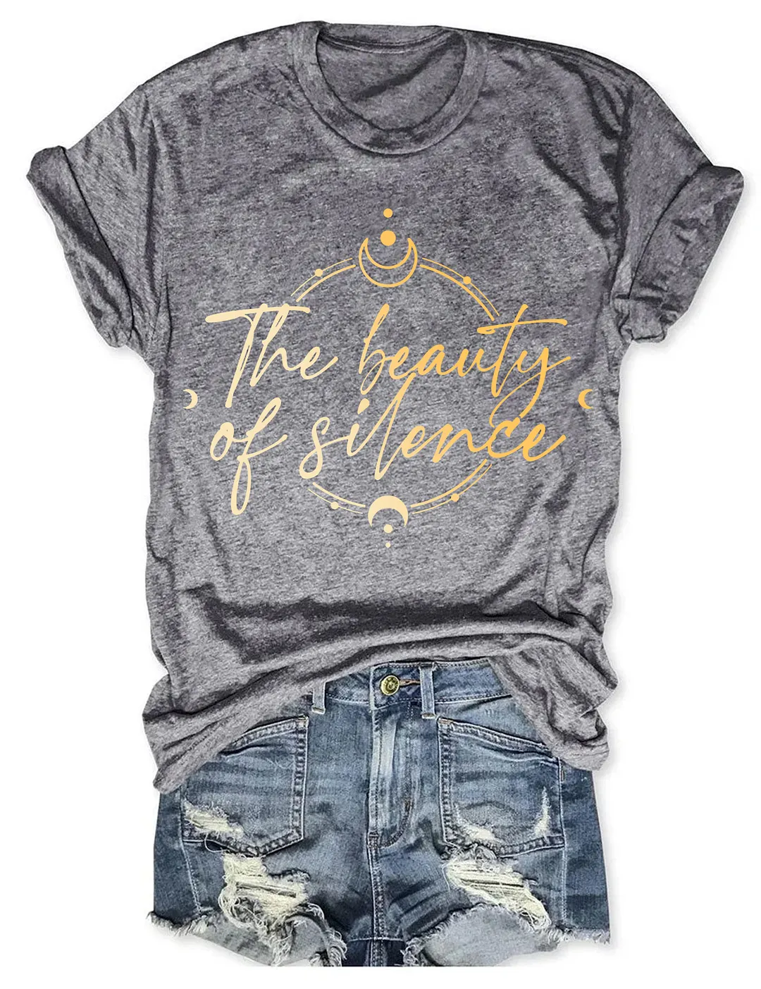 The Beauty Of Slience Shiny Moon Phase T-shirt