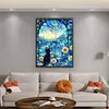 Black Cat Under The Starry Sky-11CT Stamped Cross Stitch 50*65cm/19.69*25.59in (Big Size)