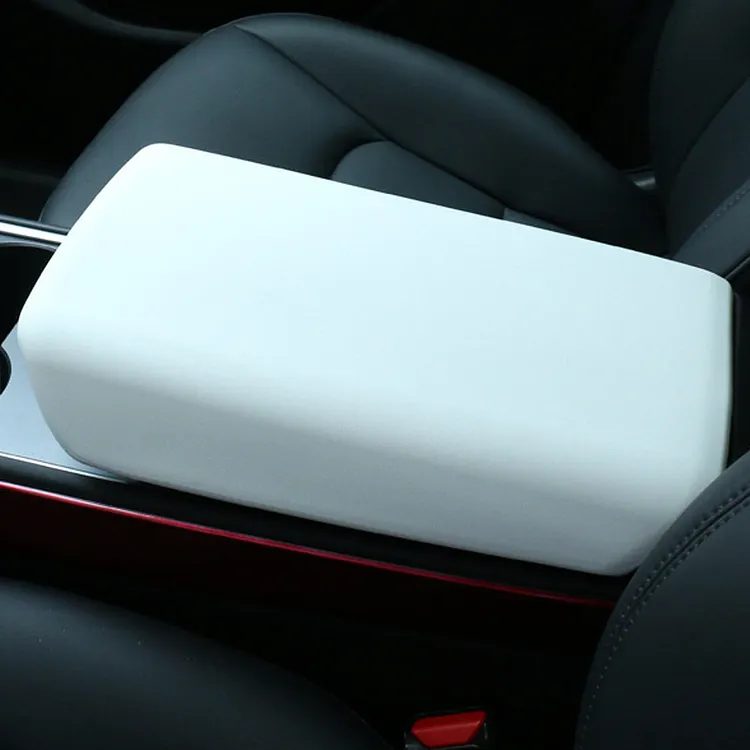 TESLASY Car Armrest Cover for Tesla Model 3 Model Y,Tesla Interior Accessories,TPE Leather Center Console Protector Cover Automobile Waterproof Armrest Box Cover