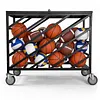 [US Local Warehouse] Ball Cart with Wheels Rolling Basketball Rack with Lockable Lid Balls Storage Locker for Volleyball Gym Recess Soccer Playground