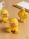 Funny Angry Duck Figurines Collectable Figures 3D Printed Cute Angry Yellow Duck Desk Decor 3pcs Decoration for Computer Car & Dorm