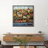 Colorful Houses - 14CT Stamped Cross Stitch - 50*50cm