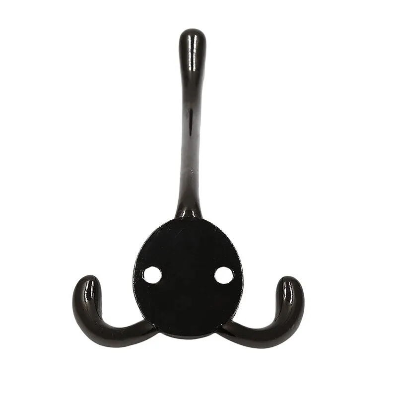 1Pcs Coat Hooks Wall Mounted Wall Mounted for Hat hardware Dual Prong Retro Coat Hanger with Screws Coat Hat Hook