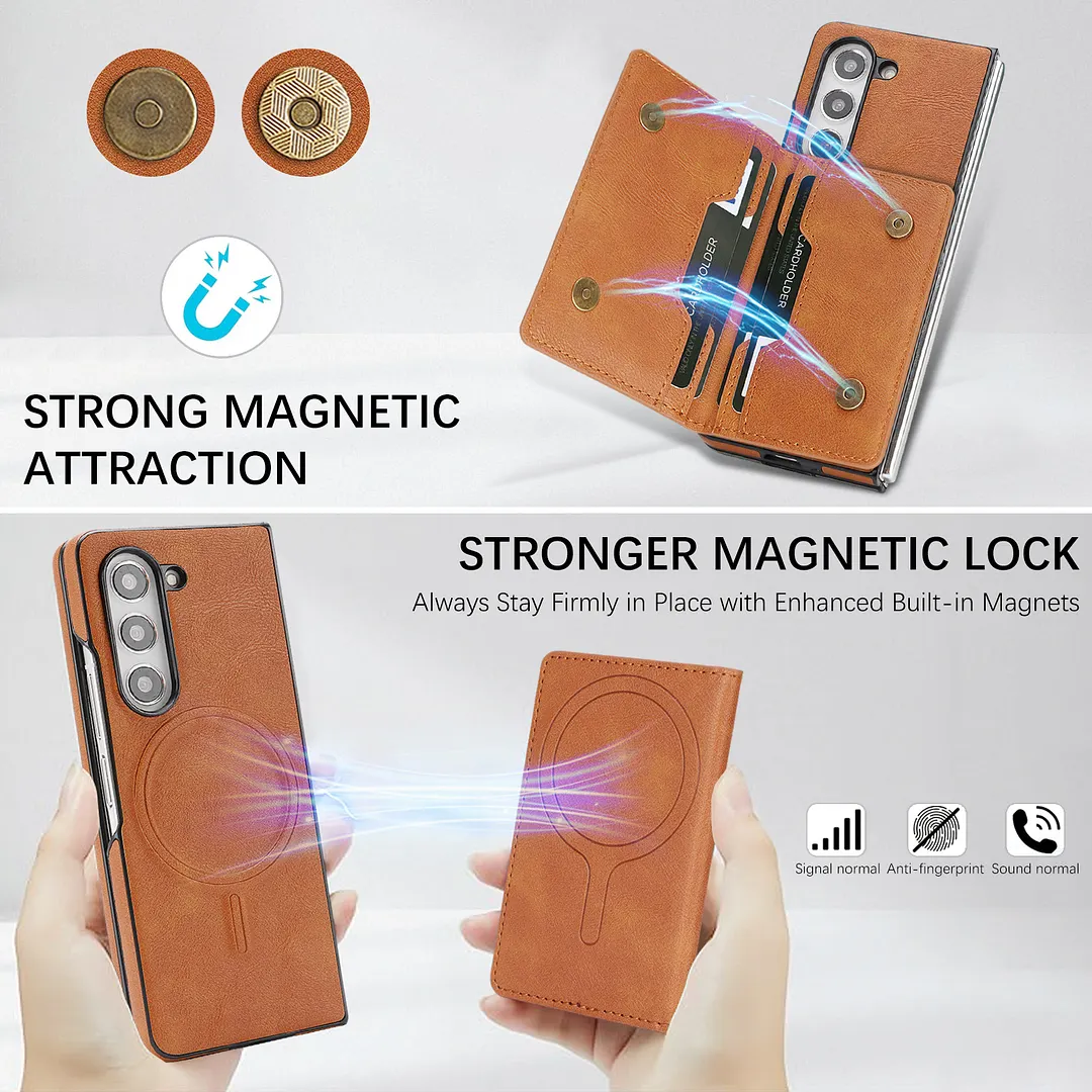 Suitable For Samsung Z Fold7 Wireless Charging Phone Case Z Filp7 2-In-1 Magsafe Magnetic Card Holder