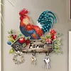 DIY Wooden Farm Rooster Diamond Painting Wall Hooks DIY Hook Kit