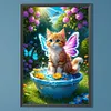 Diamond Painting-DIY Full Round Drill Wings Cat(60*40 CM)