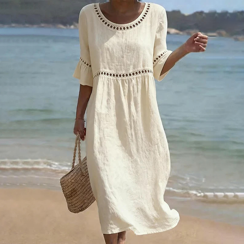 Elegant Solid-color Women's Dress elevenforest