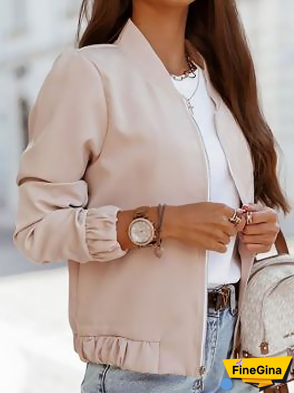 Casual Plain Loose Jacket