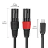 USB-C to Dual XLR 3Pin Cable Braided Type C to XLR Male Output Stereo Cord