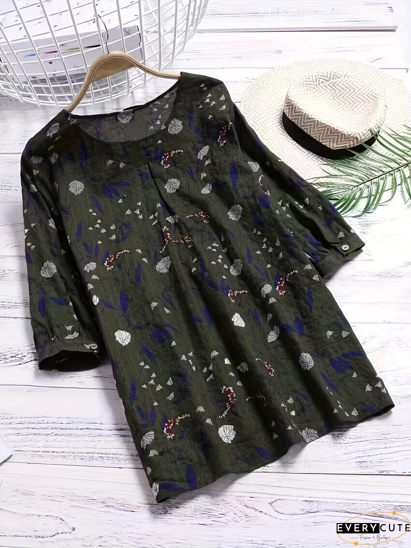 Women's Plus Size Floral Print Blouse