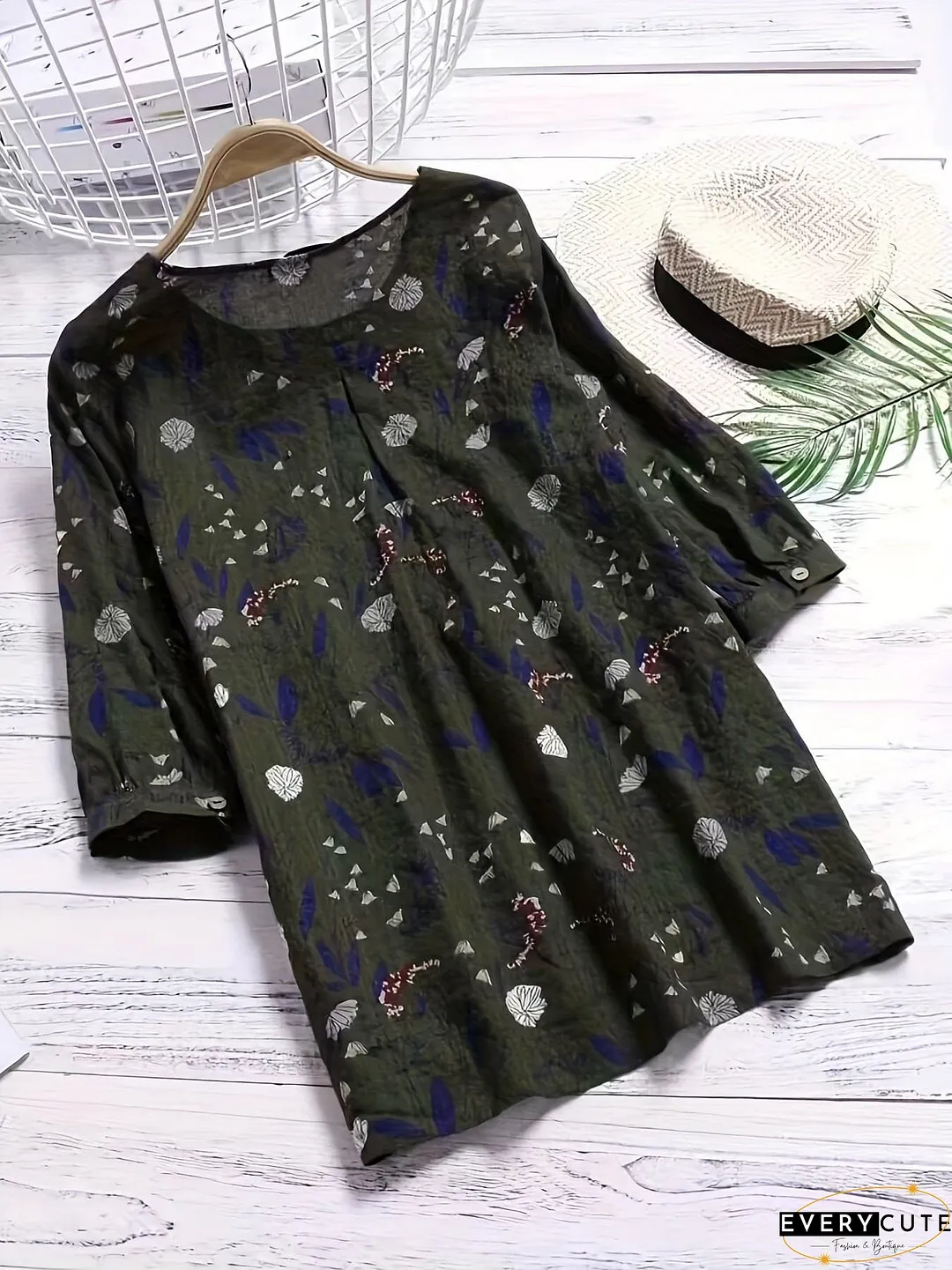 Women's Plus Size Floral Print Blouse