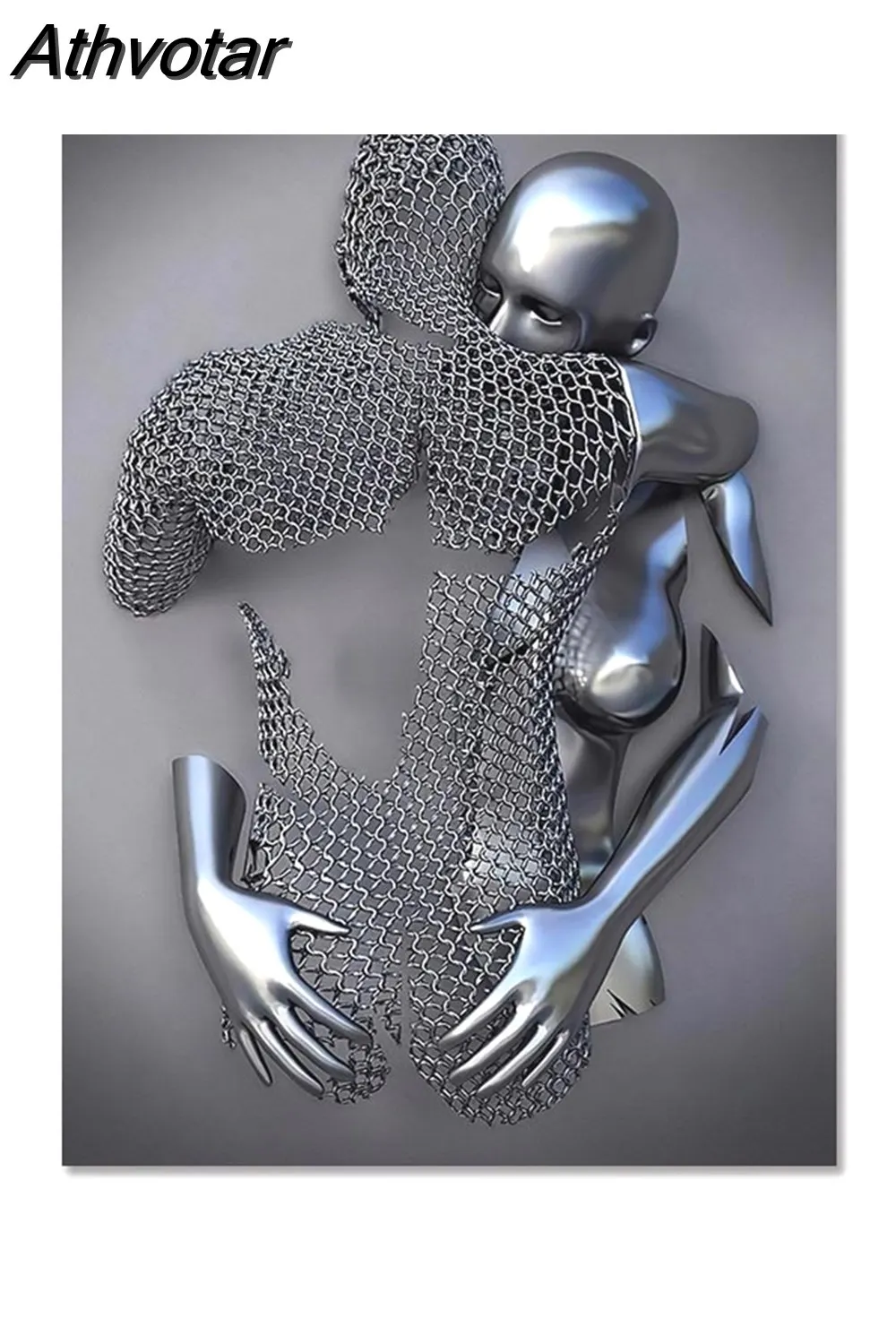 Athvotar Figure Statue Canvas Painting Romantic Abstract Posters Prints Wall Art Pictures Modern Living Room Decorations for Home