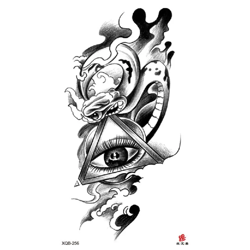 Sdrawing Temporary Sleeve Tatooo Stickers Tiger Lion Elephant Rose Flowertattoo Arm Body Art Fake Tatoo Male Female Black