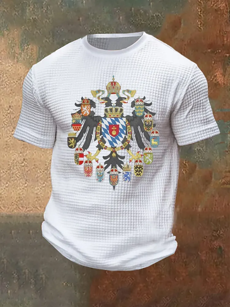 Herren Heiliges R&ouml;misches Reich Druck Waffel Kurzarm