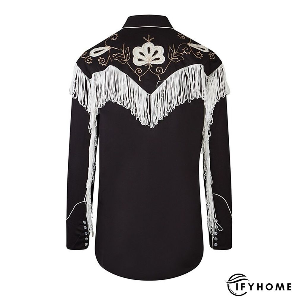 Men's Shirt Western Shirt Floral Graphic Prints Turndown Black Outdoor Street Long Sleeve Button-Down Print Clothing Apparel Fashion Streetwear Designer western style | IFYHOME