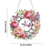 Acrylic Special Shape Peony Butterfly 5D Diamond Painting Wreath Clock