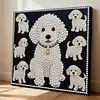 (30x30cm)DIY Pearl Painting Framed Puppy Handmade Pearl Material Art Kit Living Room Decor