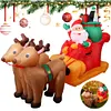 Christmas Inflatable Santa Claus on Reindeer Sleigh for Party Lawn Outdoor Yard