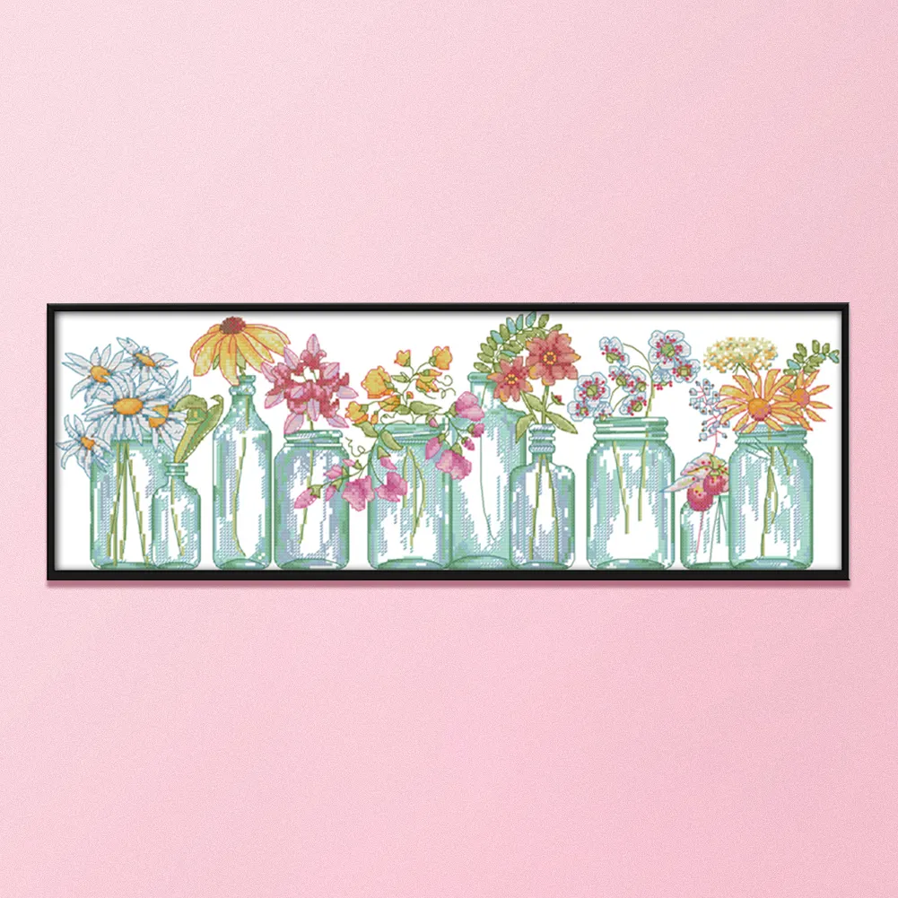 14ct Stamped Cross Stitch - Flower(52*20cm)