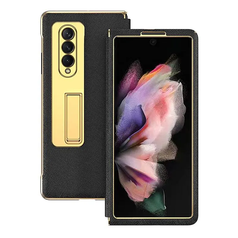 Samsung Z Fold 3/4 Hinge with Stand Tempered Film Shockproof Phone Case