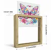 Flower Butterfly DIY Special Shape Double sided Print Clear Diamond Art Kit Wooden Framed Diamond Painting Kit(21.5x21.5cm)