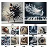 (Multi Style)Piano Girl-Full Embroidery 3 strands 11CT Stamped Cross Stitch-50*50CM
