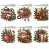 6Pcs Diamond Art Greeting Cards Xmas Atmosphere Congratulations Cards Gift